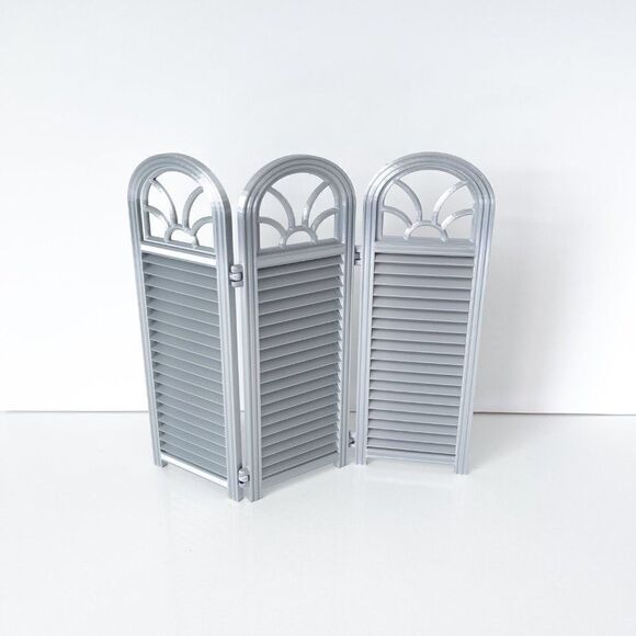 3-Panel Silver Screen for Dolls 1:6 Scale Furniture 12” Barbie Integrity Blythe - Picture 7 of 9